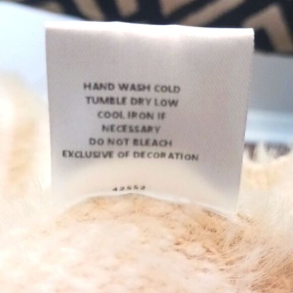 Sugar Lips cream/tan scoop neck drop shoulder eyelash knit chevron print sweater - Picture 11 of 11